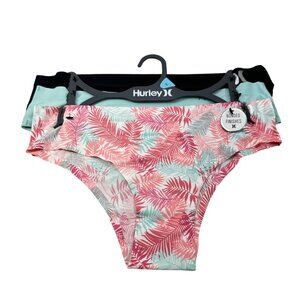 Lot of 3 Hurley Women's Sz Large Panty Bikini Bonded Finishes Assorted Color New